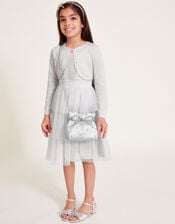 Maeve Sparkle Scallop Cardigan, Silver (SILVER), large