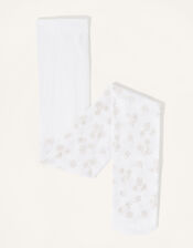 Flower Perlato Print Tights, Pink (PINK), large