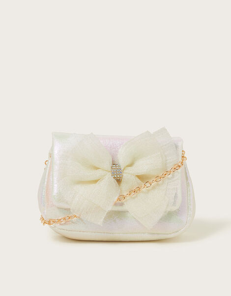 Iridescent Bow Bridesmaid Bag, , large