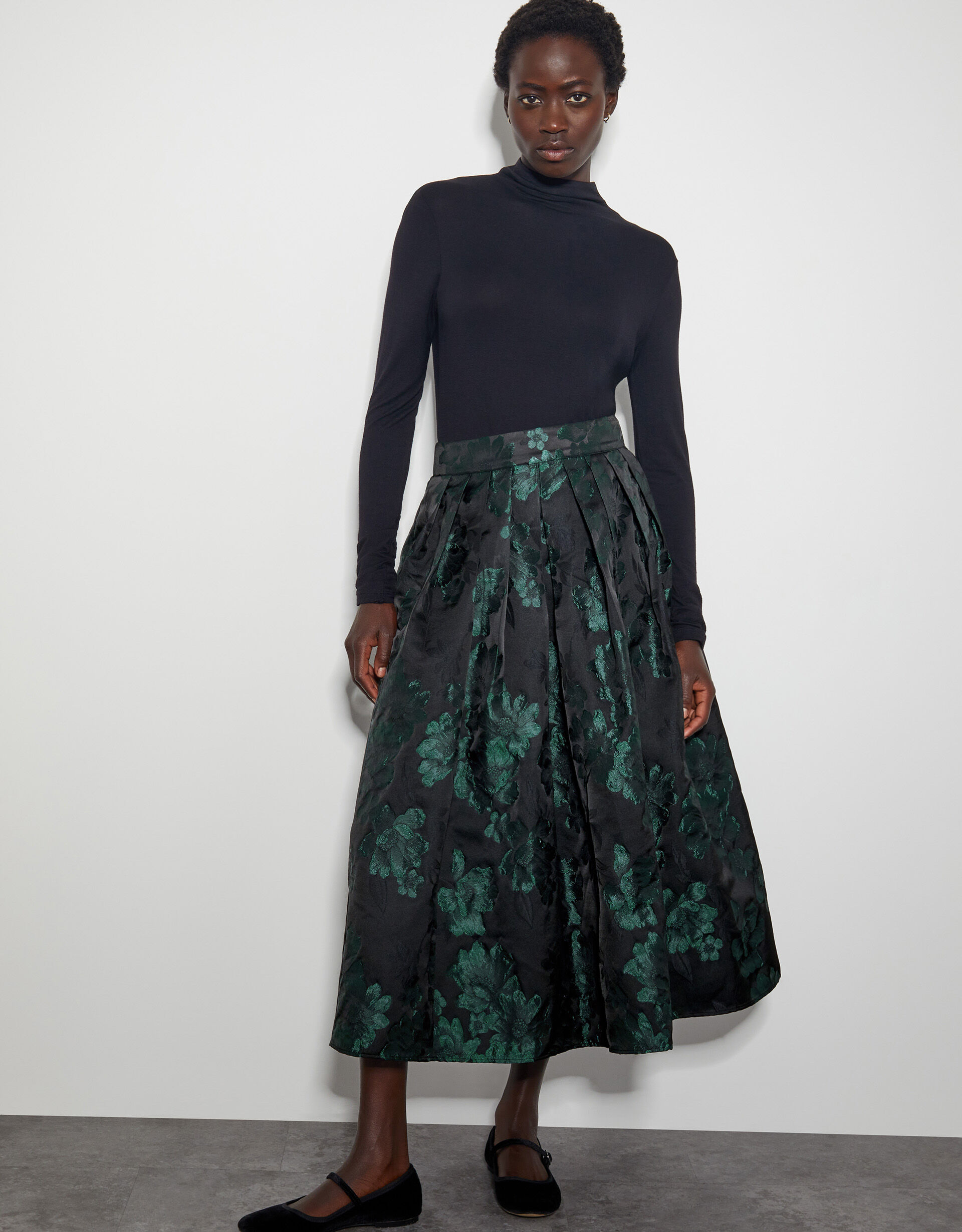 Mystique Jacquard Jumper Skirt　グリーン Julie Jacquard Skirt Green