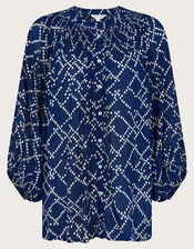 Neva Artisan Blouson Blouse, Blue (NAVY), large