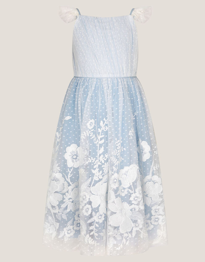 Abigail Floral Embroidered Dress, Blue (BLUE), large