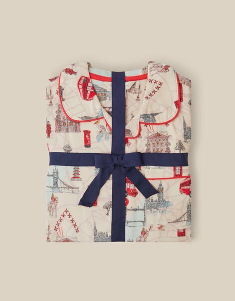 London Print Long Pyjamas Set, Cream (CREAM), large