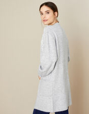 Isabella Embroidered Cosy Cardigan, Grey (GREY), large