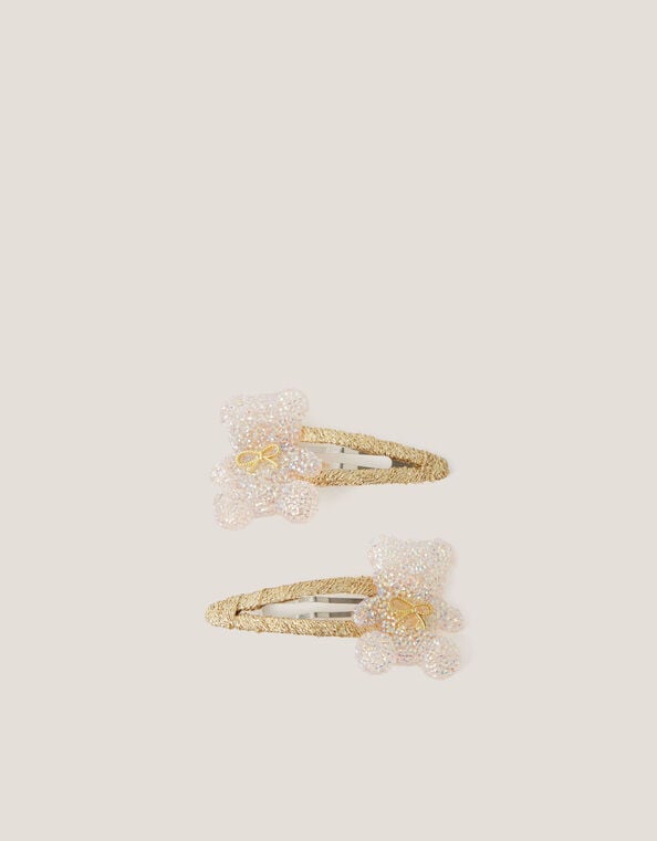 2-Pak Glitter Teddy Hair Clips, , large