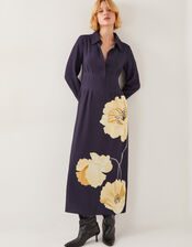 Fearne Floral Midi Shirt Dress, Blue (NAVY), large