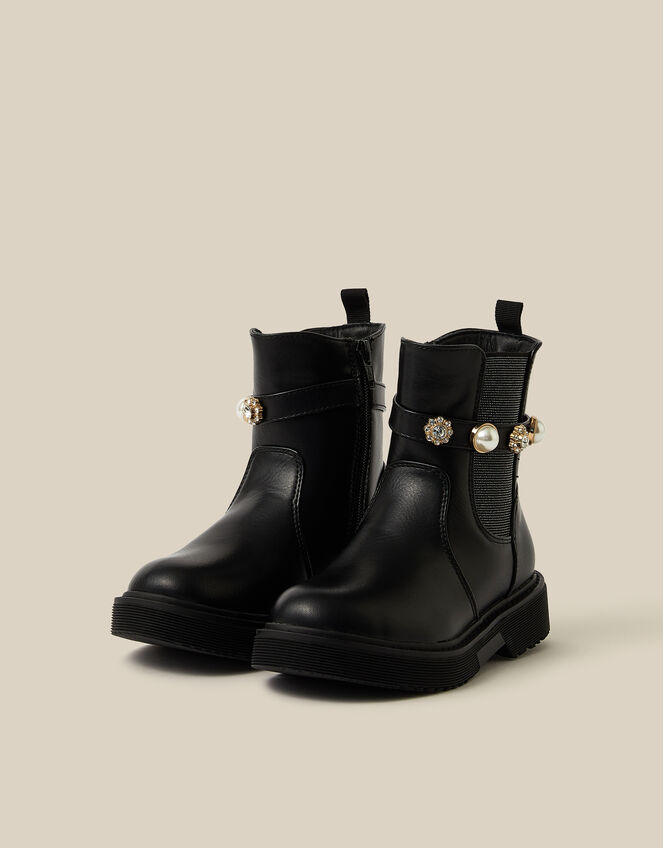Embellished Chelsea Boots, Black (BLACK), large