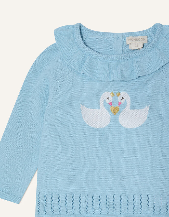 Newborn Knitted Swan Set, Blue (BLUE), large