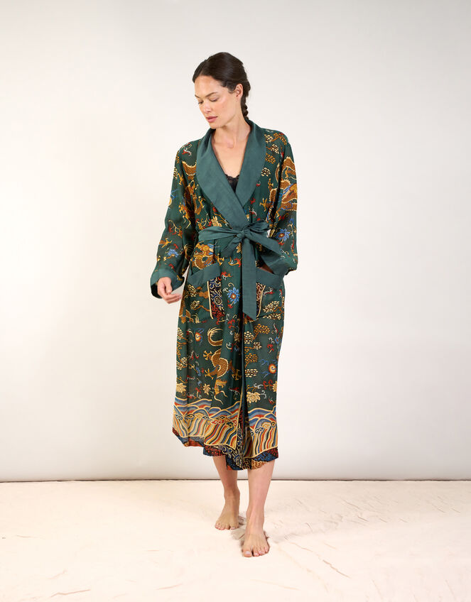 One Hundred Stars Dragon Print Robe, , large