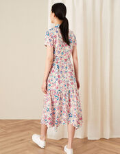Teagan Floral Shirt Dress, Ivory (IVORY), large