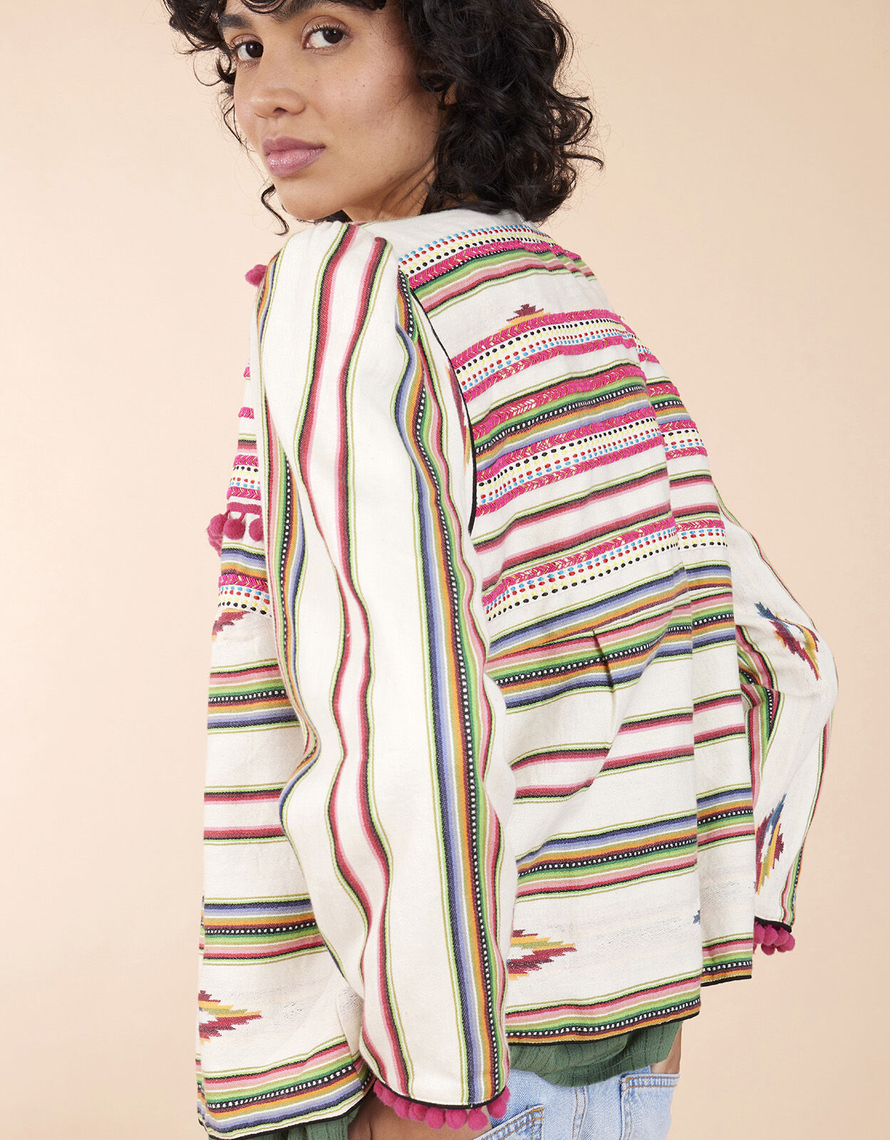 East Fable Ikat Jacket Cream