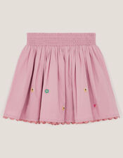 Fairytale Embroidered Cotton Skirt, Purple (LILAC), large