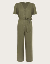 Azalea Tie Jumpsuit, Green (KHAKI), large