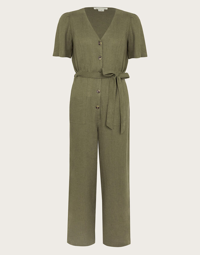 Azalea Tie Jumpsuit, Green (KHAKI), large