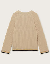 'M' Cable Knit Jumper, Ivory (IVORY), large