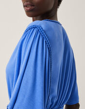 Paula Braided Jersey Midi Dress, Blue (BLUE), large
