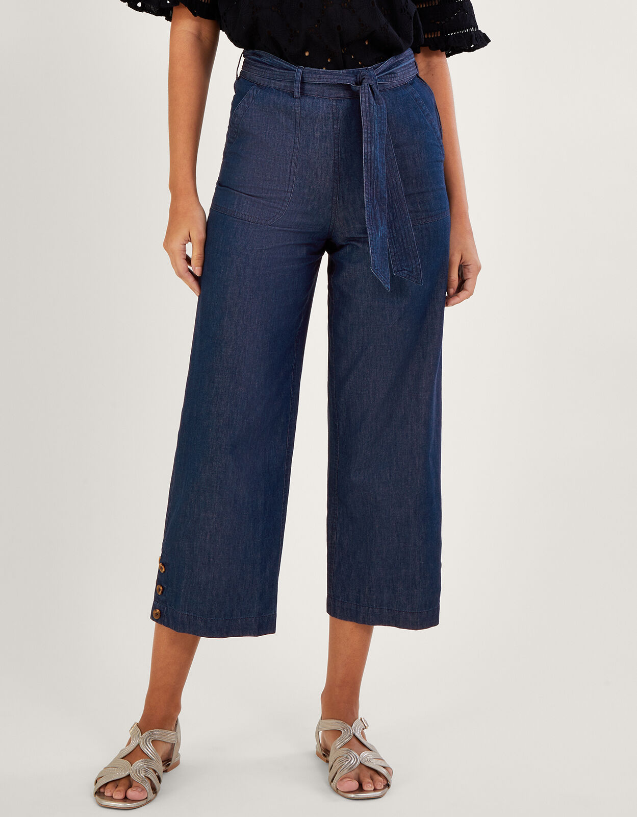 Denim cut top off trousers