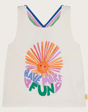 Have More Fun Graphic Vest Top, Ivory (IVORY), large