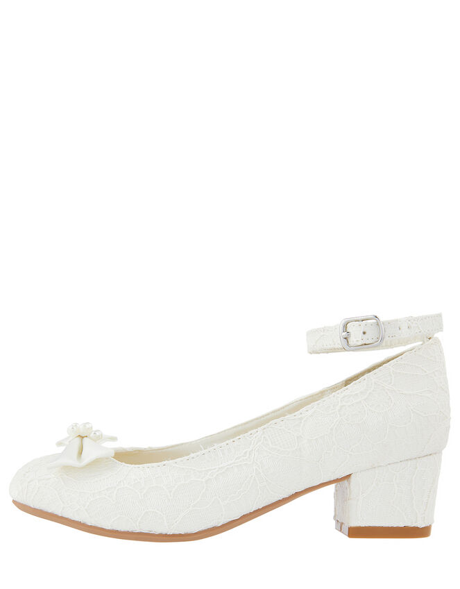 Lara Shimmer Lace Heels, Ivory (IVORY), large