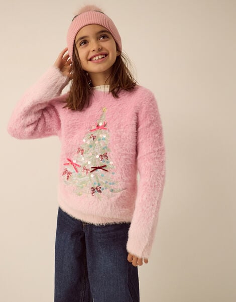 House Scene Knit Christmas Jumper, Pink (PINK), large