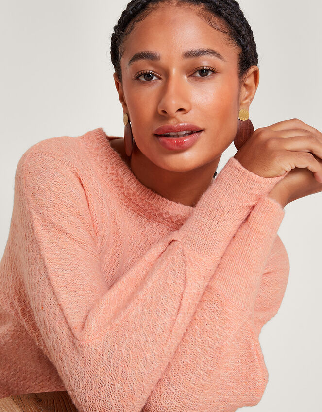 Supersoft Stitch Jumper with Recycled Polyester, Orange (PEACH), large