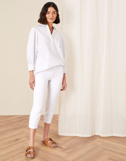 Idabella Cropped Jeans, White (WHITE), large
