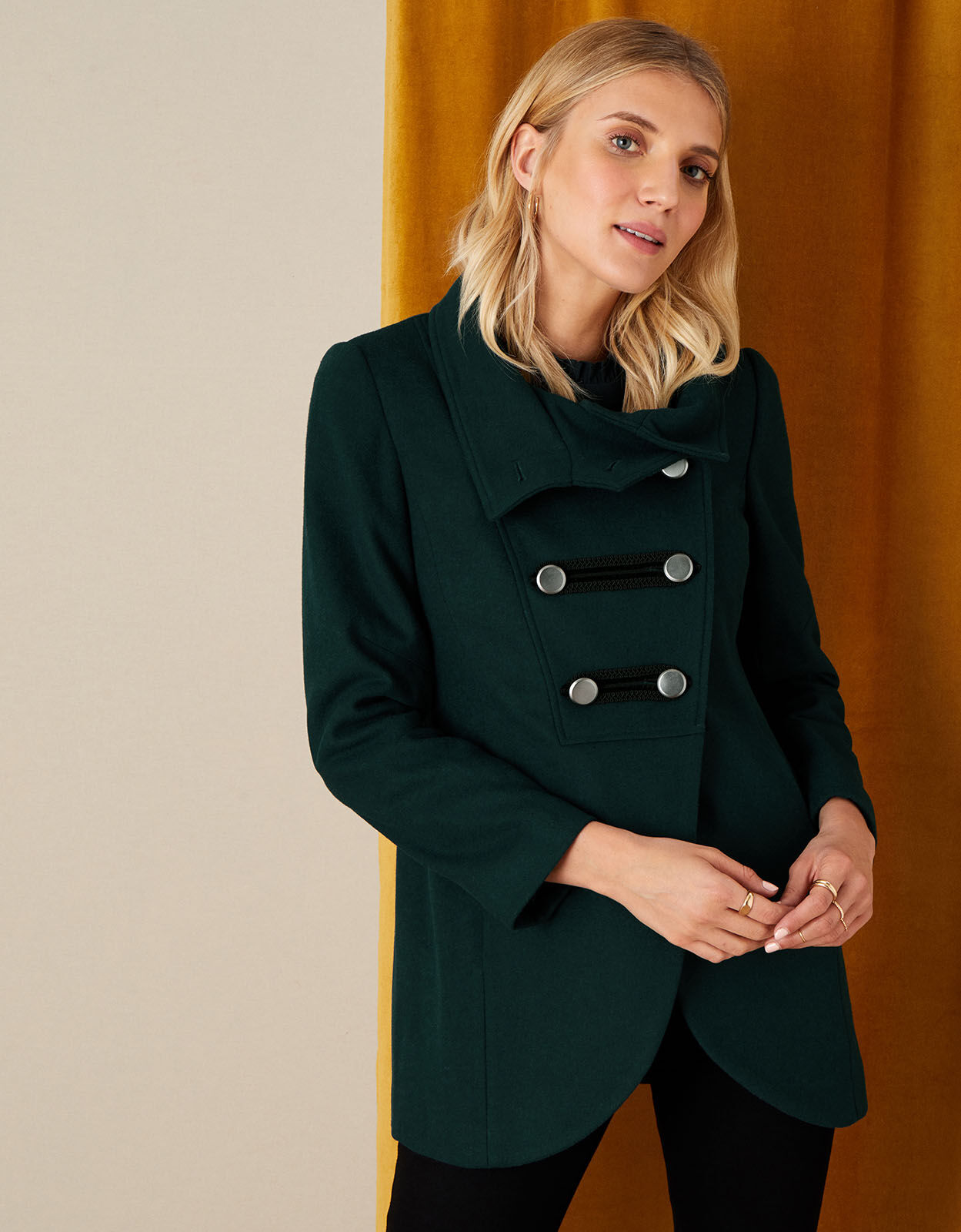 Military style peacoat women's sales