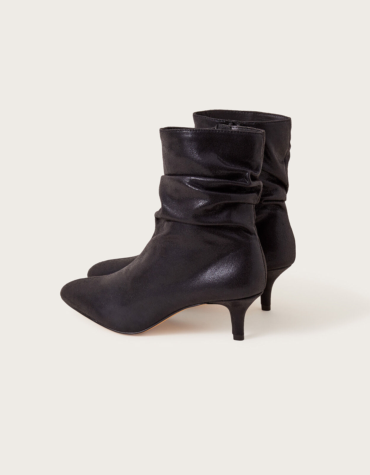 Metallic Ankle Boots Black