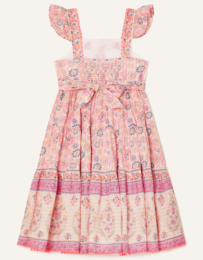Mix Floral Tiered Maxi Dress, Purple (LILAC), large