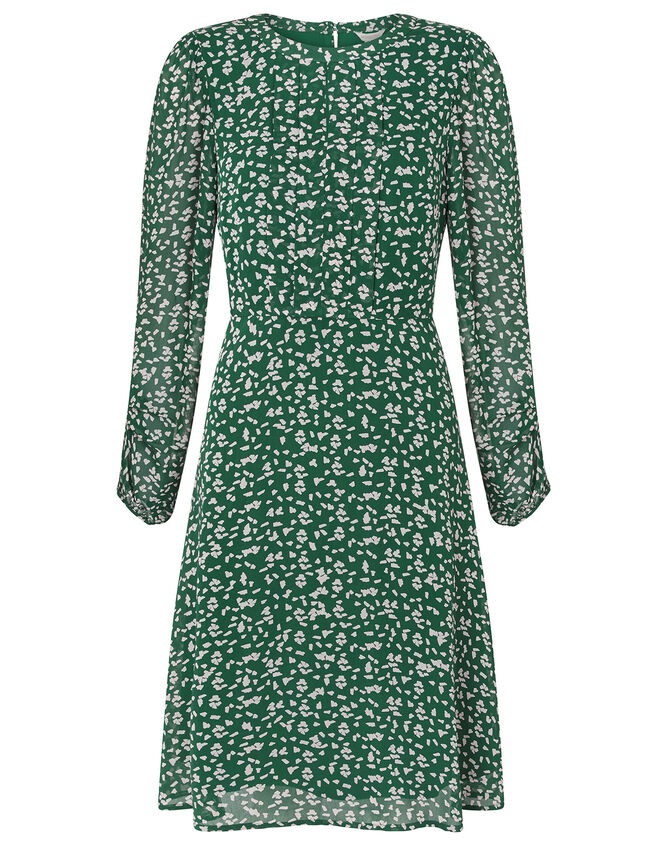 Marty Printed Dress in Sustainable Viscose, Green (GREEN), large