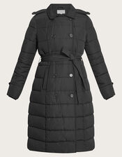 Roxy Padded Belted Coat with Recycled Polyester, Black (BLACK), large