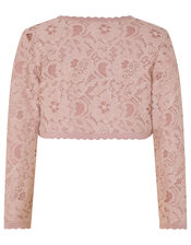 Eliona Cropped Lace Cardigan, Pink (DUSKY PINK), large