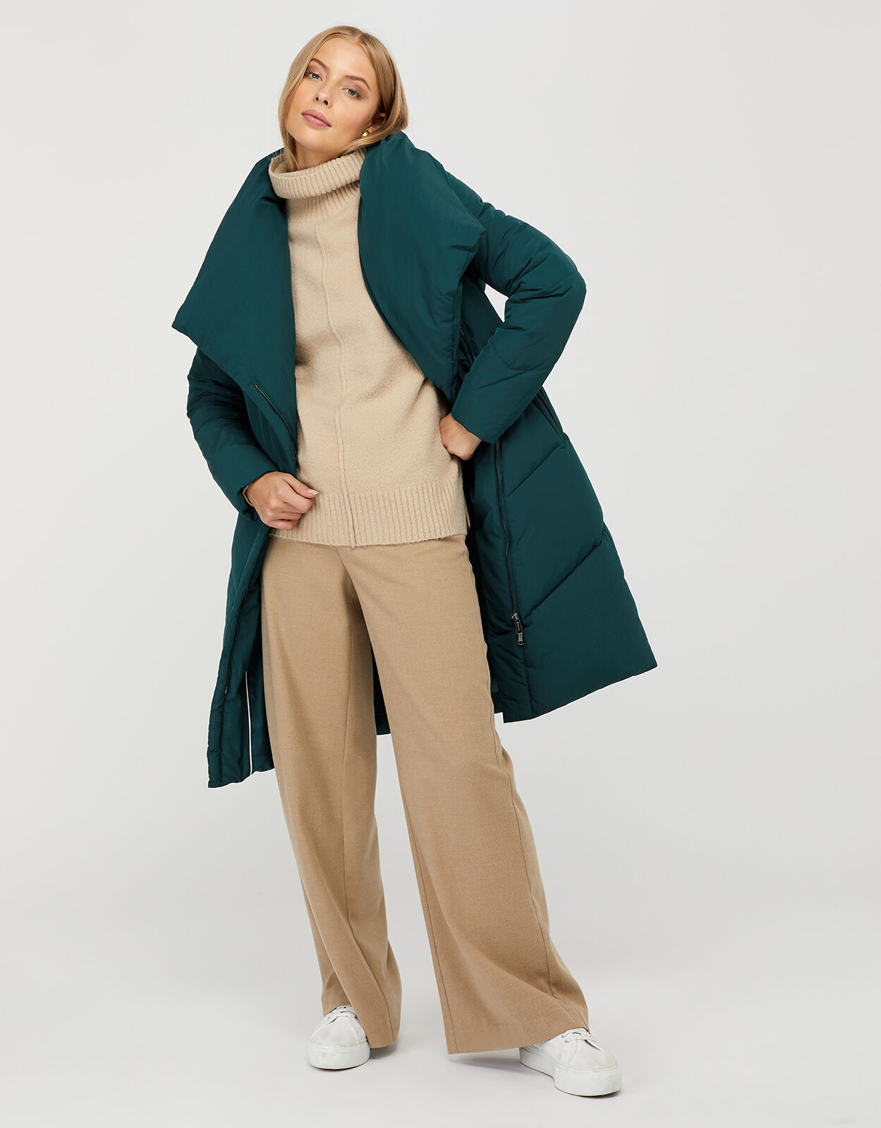 Dhalia Long Duvet Coat Teal