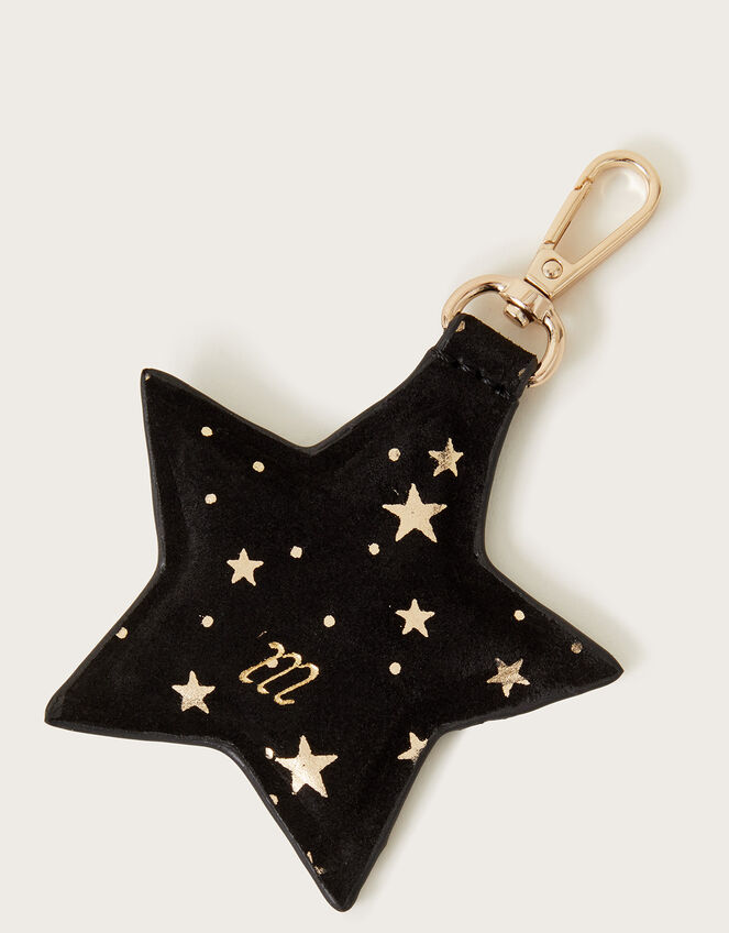 Star Print Leather Keyring, , large