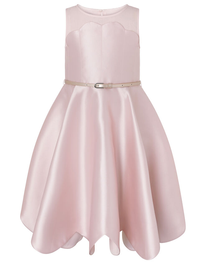 Shelley Scallop Dress with Belt, Pink (PINK), large