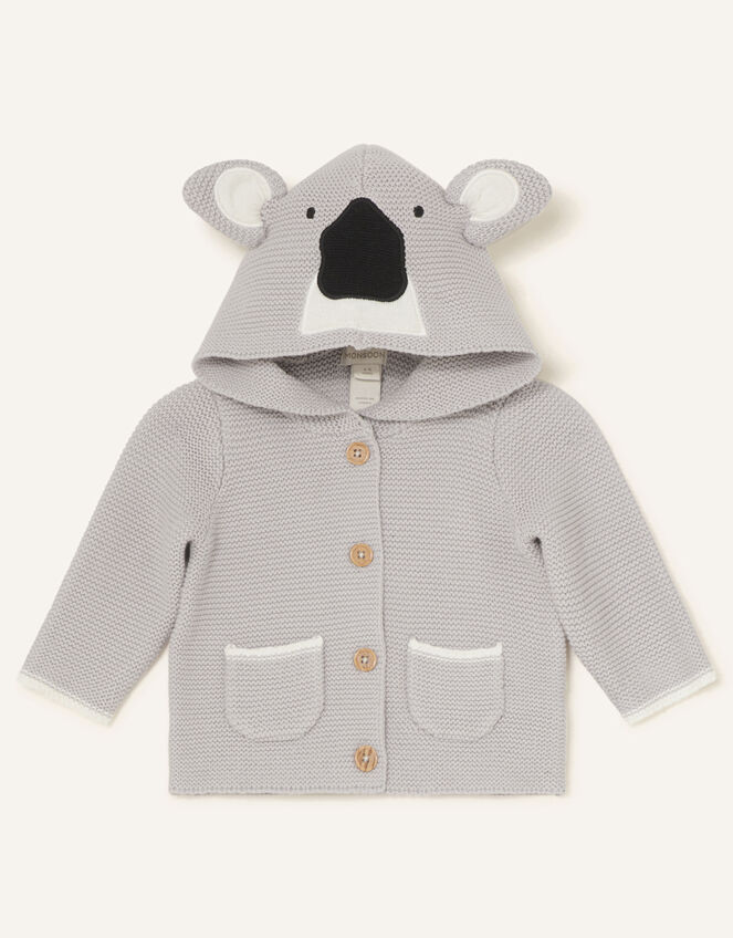 Newborn Koala Cardigan, Grey (GREY), large