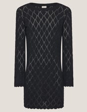 Knit Cover Up Dress, Black (BLACK), large
