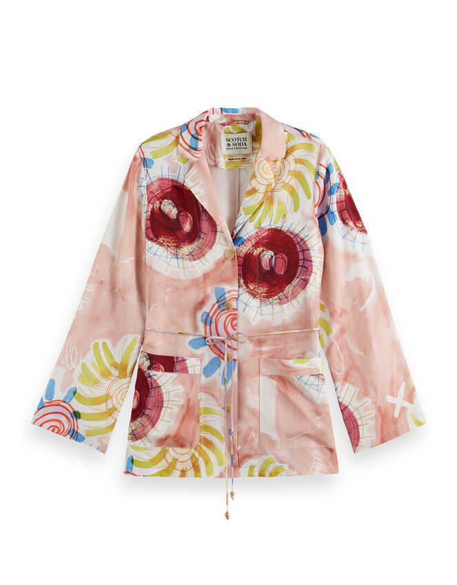 Scotch and Soda Printed Blazer Pyjamas, Pink (PINK), large