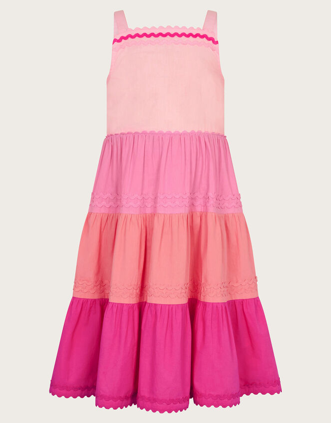 Ric Rac Color Block Tiered Dress, Pink (PINK), large
