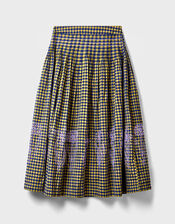 East Dilly Gingham Cotton Skirt, Multi (MULTI), large