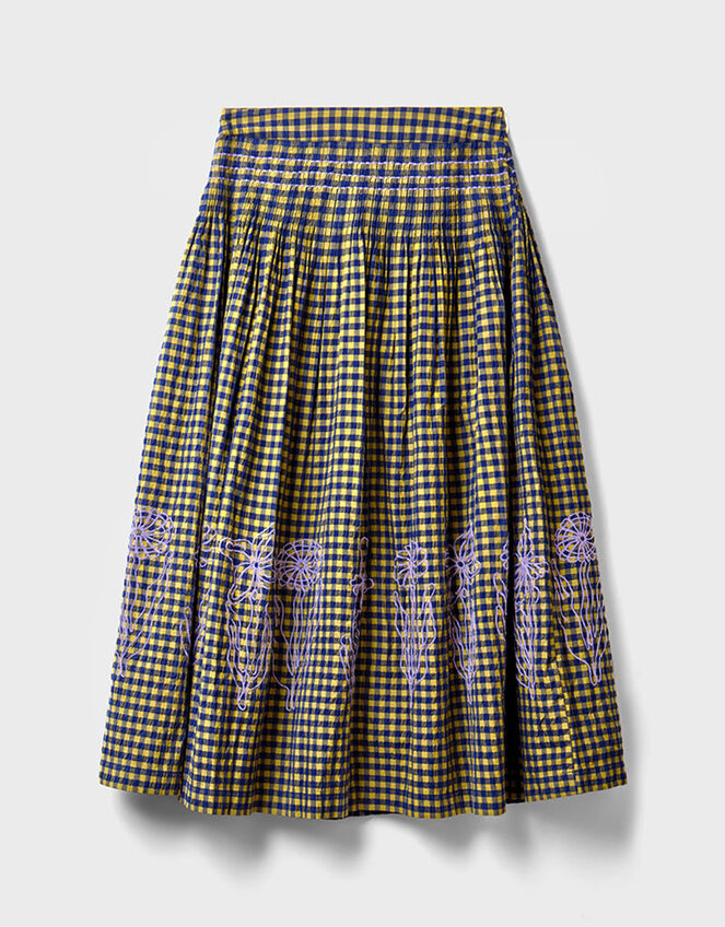 East Dilly Gingham Cotton Skirt, Multi (MULTI), large