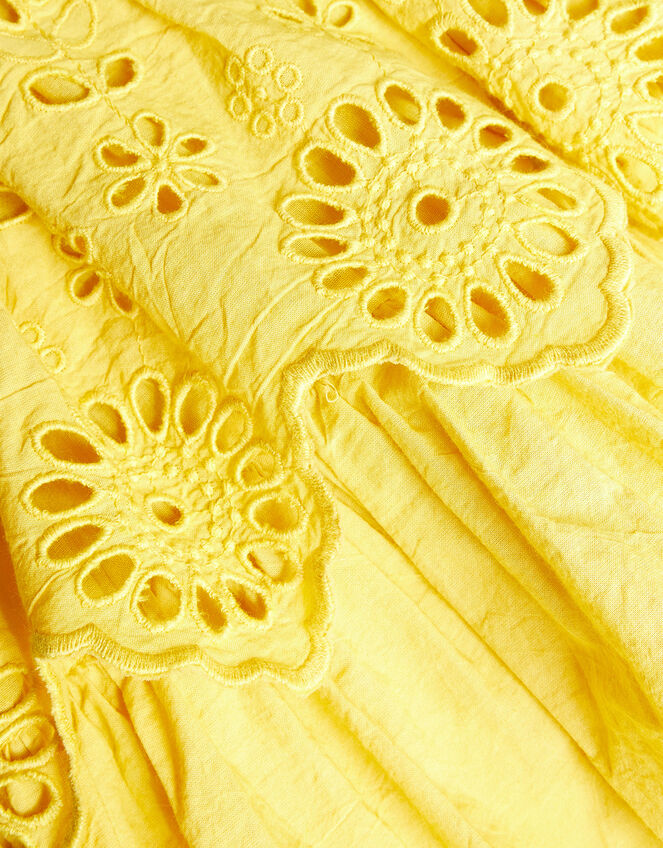 Multi Layer Broderie Dress, Yellow (YELLOW), large