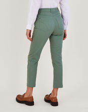 Safaia Cropped Skinny Jeans in Sustainable Cotton, Green (KHAKI), large