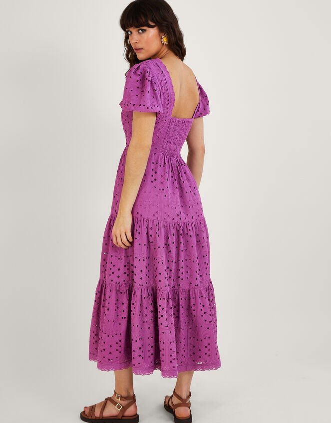 Fabiola Broderie Dress, Purple (PURPLE), large