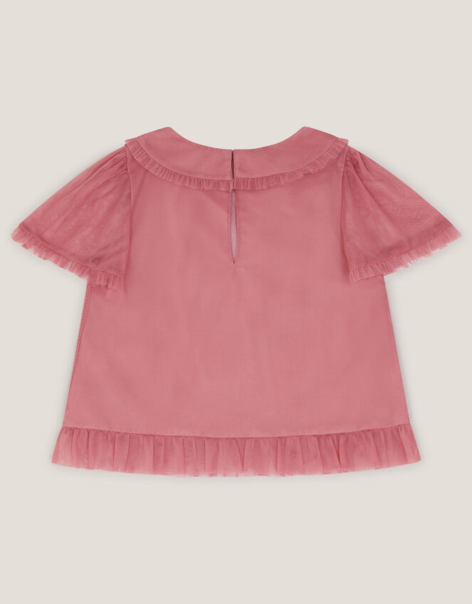Kristi Embroidered Tulle Top, Pink (DUSKY PINK), large