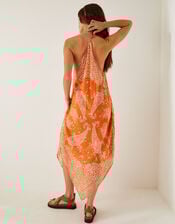 Madison Paisley Handkerchief Midi Dress, Orange (ORANGE), large