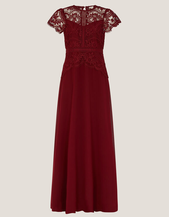 Monica Lace Bridesmaid Dress, Red (BURGUNDY), large
