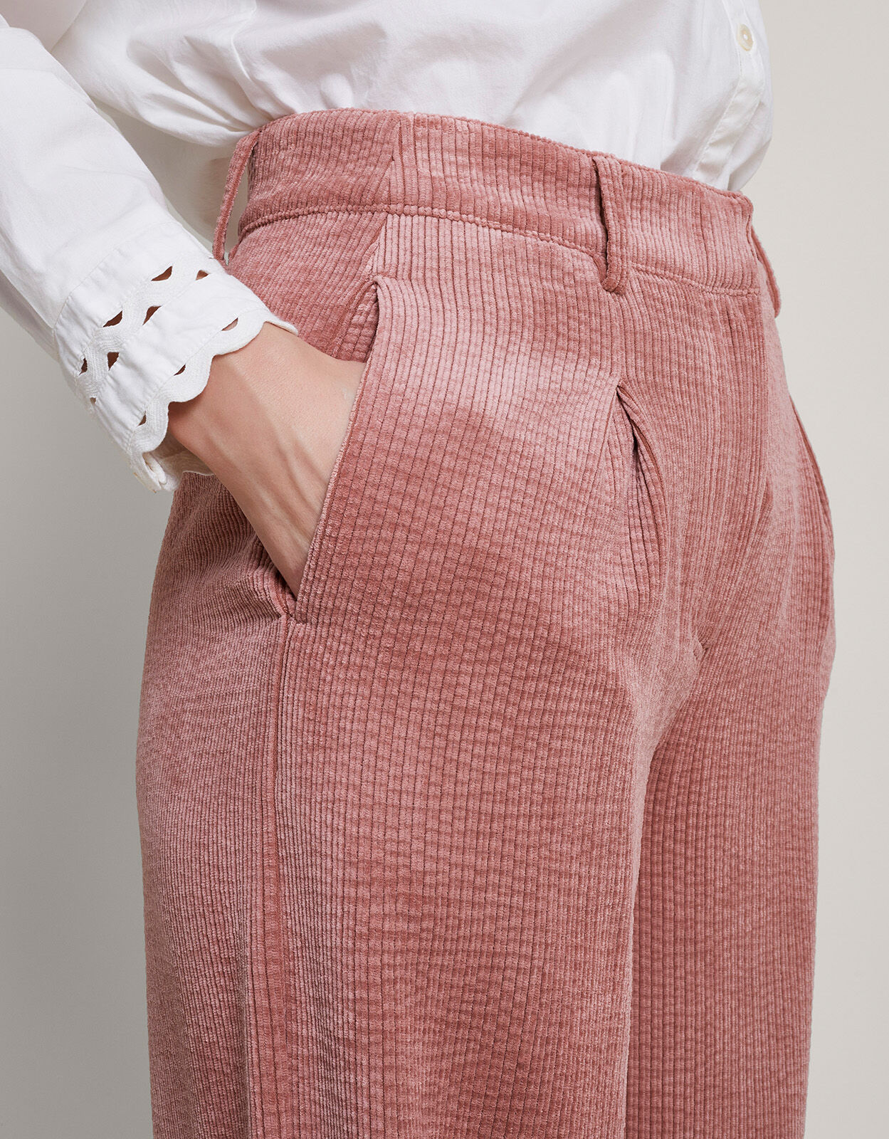 Corduroy trousers pink clearance