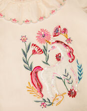 Sequin Unicorn Collar Top, Ivory (IVORY), large