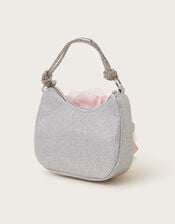 Oversized Flower Scoop Bag, Silver (SILVER), large